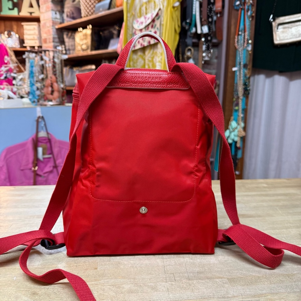 LONGCHAMP Red Le Pliage Club Backpack - Picture 3 of 8